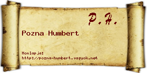 Pozna Humbert névjegykártya